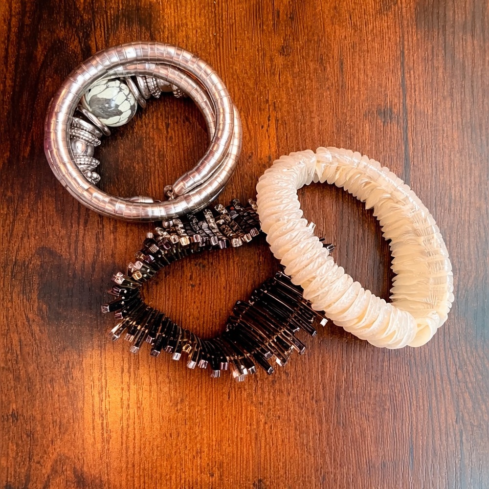 Set of Three Women's Stretch Bracelets